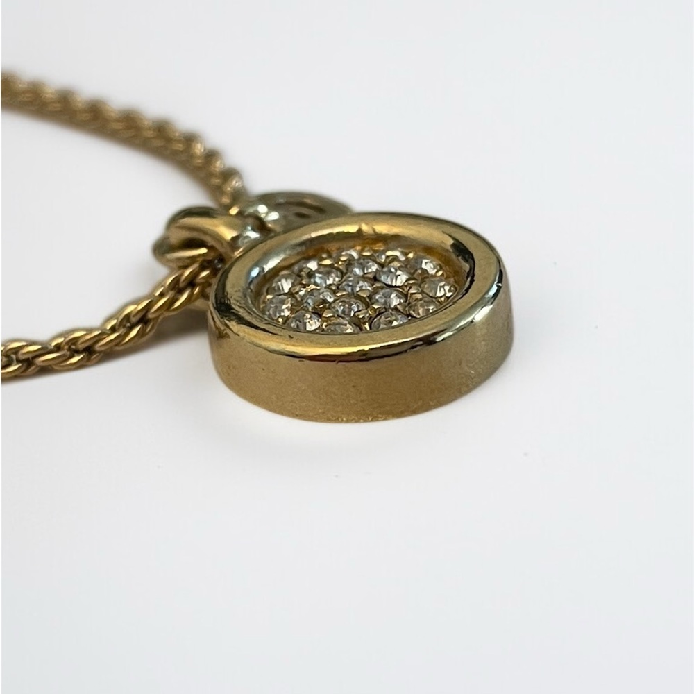 Vintage Dior Necklace – Gold CD Logo Charm with Rhinestone Pendant - Picture 6 of 17